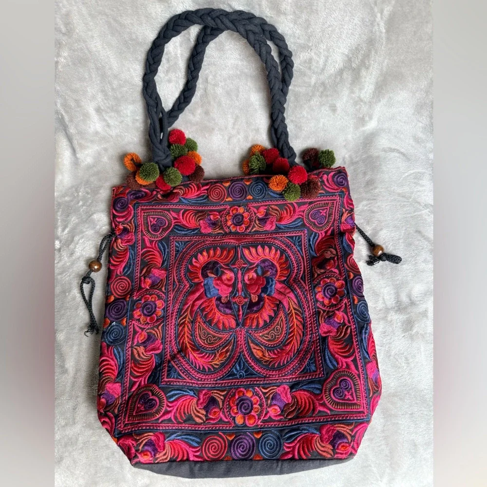 Disney Parks x Lumily | Handmade Embroidered Boho Tassel Bag – Thailand
